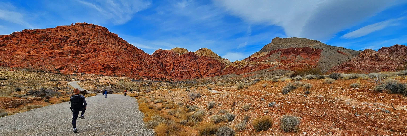 Head West from Kraft Mt. Trailhead. Right to Left: New Peak, Ash Canyon, Red Cap | Red Cap Peak Summit | Red Rock Canyon NCA, Nevada