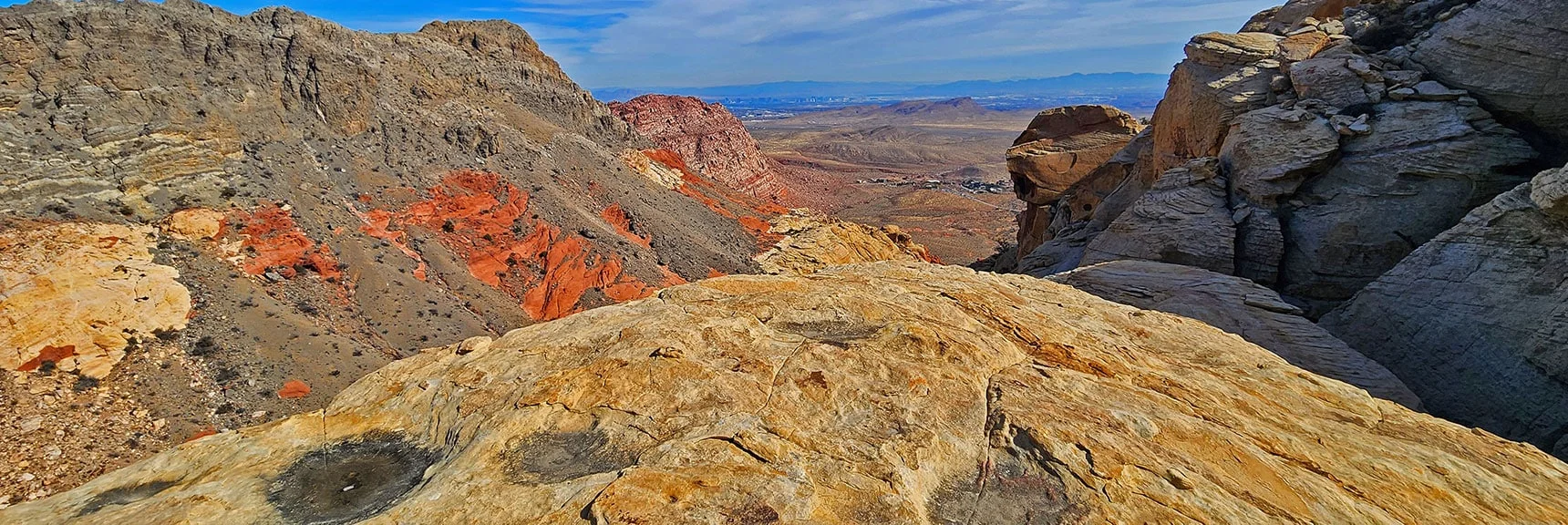 View Back Across Calico Basin Below. | Red Cap Peak Summit | Red Rock Canyon NCA, Nevada