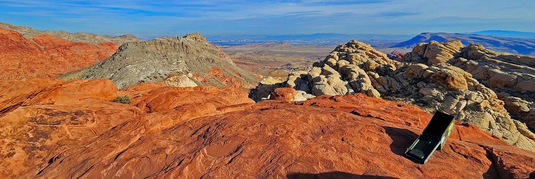 Red Cap Peak Summit View Toward Calico Basin. Calico Hills (Right), New Peak (Left). | Red Cap Peak Summit | Red Rock Canyon NCA, Nevada