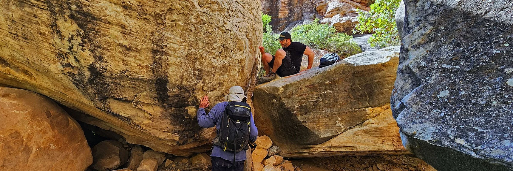 Many Scrambles Over Boulders as Canyon Rises to Each Higher Level. | Rainbow Mt via Pine Creek & Oak Creek Canyons, Nevada