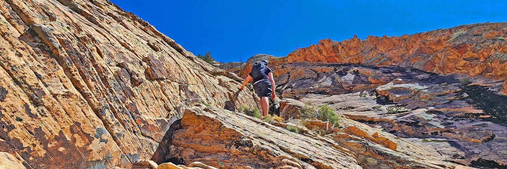 Winding Upward. Approaching the Terrain Below Rainbow Wall's Summit. | Rainbow Mt via Pine Creek & Oak Creek Canyons, Nevada