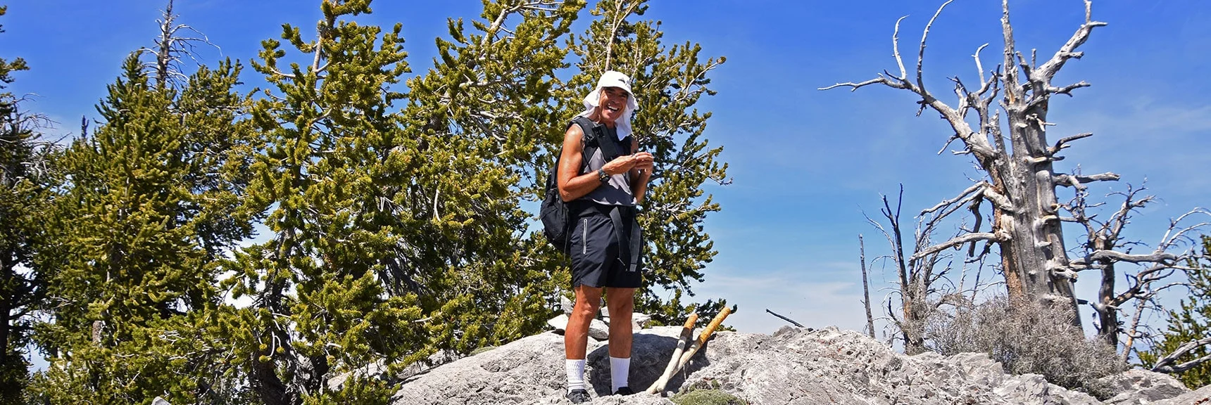David on Bonanza Peak Summit | Bonanza Peak from Cold Creek | Mt. Charleston Wilderness | Spring Mountains, Nevada