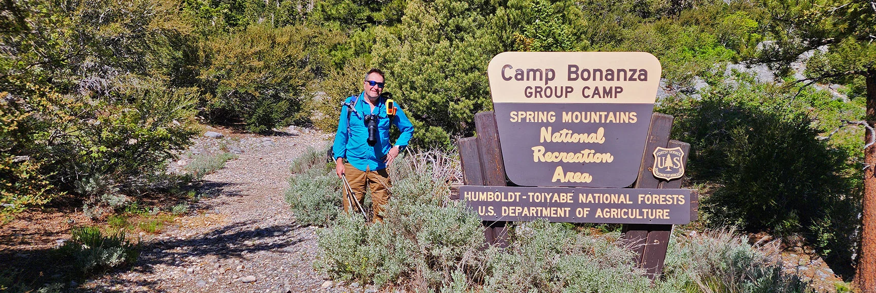 Jean-Luc Ready to Hike Bonanza Peak from North Bonanza Trailhead | Bonanza Peak from Cold Creek | Mt. Charleston Wilderness | Spring Mountains, Nevada