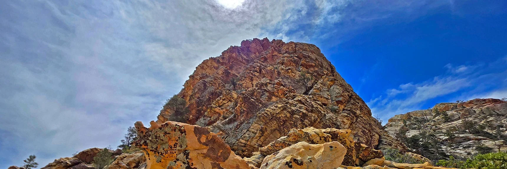 On Plateau Looking at Rocky Outcrop Above. | Monument Peak Summit | Rainbow Mountain Wilderness, Nevada