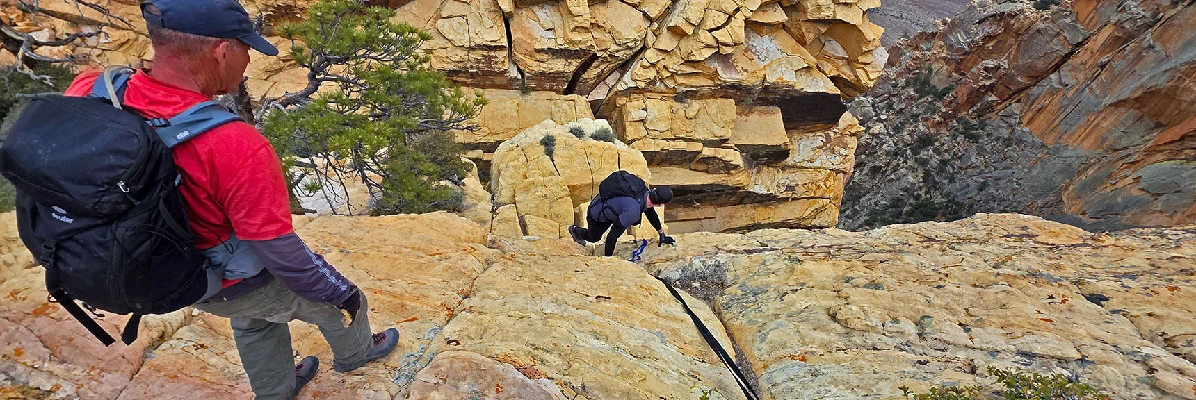 No Exposure Below, But Huge Drop Just 4ft Away to the Right!| Monument Peak Summit | Rainbow Mountain Wilderness, Nevada