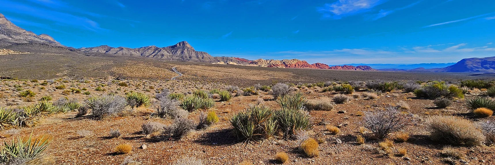 Turtlehead Peak and Calico Hills from Grand Circle Loop Intersection | La Madre Ridgeline Grand Crossing | La Madre Mountains Wilderness and Red Rock Canyon NCA, Nevada