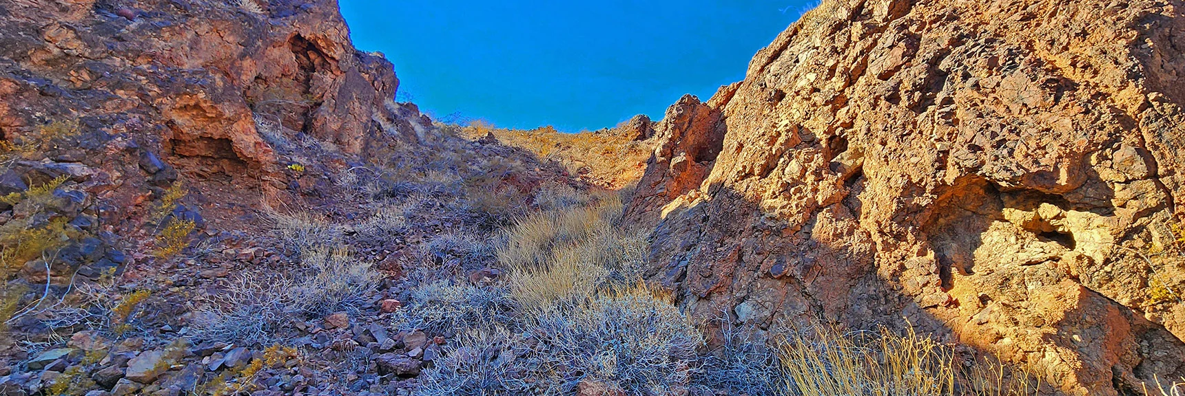This Canyon Will Reach High Point, Descend, Then Ascend to Road | Black Canyon Overlook Loop | Lake Mead NRA, Nevada