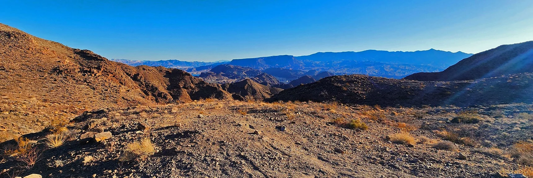 Turn Left onto Black Canyon Overlook Rd. Views of Fortification Hill, Mt. Wilson | Black Canyon Overlook Loop | Lake Mead NRA, Nevada