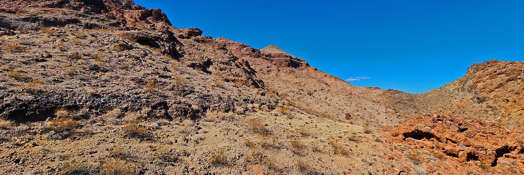 Will Circle Around Far Side of Peak 2420, Loop Back to Goldstrike Parallel Rd | Black Canyon Overlook Loop | Lake Mead NRA, Nevada