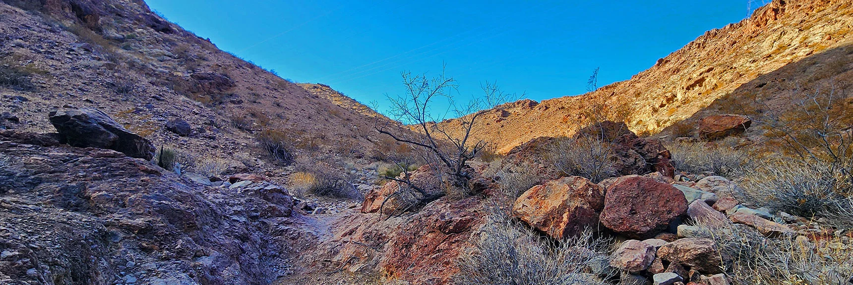 Closing in on Goldstrike Pass Rd. Just Over Ridge Ahead | Black Canyon Overlook Loop | Lake Mead NRA, Nevada