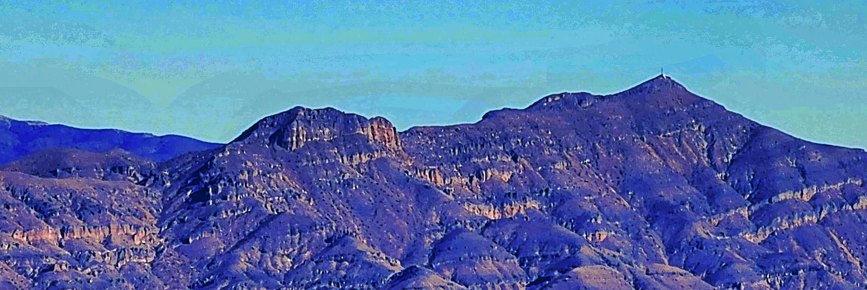 Enlarged View of Gass Peak | Harris Springs Canyon Ridgeline | La Madre Mountains Wilderness, Nevada