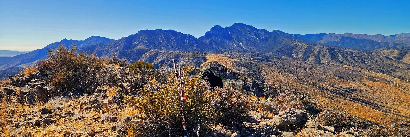 Back to Southern Ridgeline View from Peak 6080 High Point | Harris Springs Canyon Ridgeline | La Madre Mountains Wilderness, Nevada