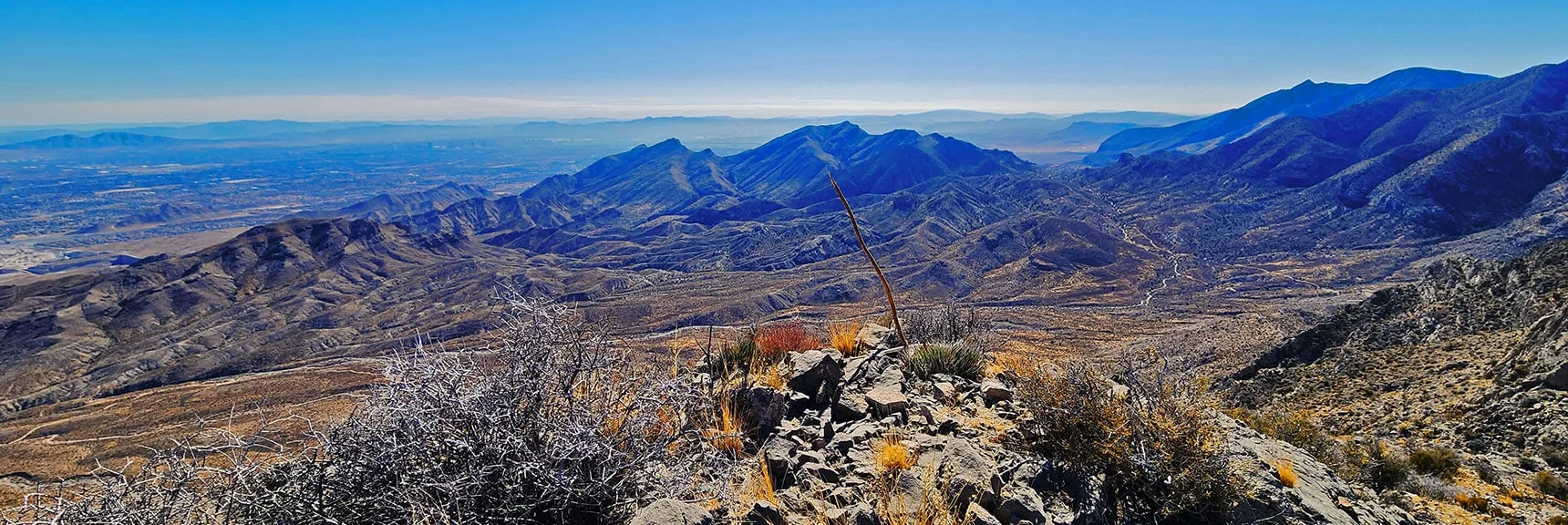 Passage Through Wilderness Toward Summerlin Area on Right | Harris Springs Canyon Ridgeline | La Madre Mountains Wilderness, Nevada