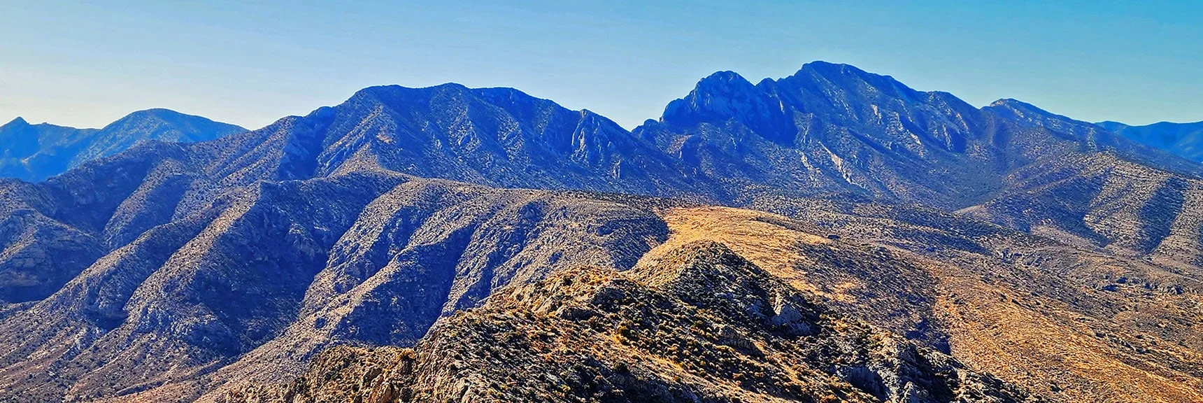 Many Options for a Gradual Ridgeline Descent or Loop Around Base. | Harris Springs Canyon Ridgeline | La Madre Mountains Wilderness, Nevada