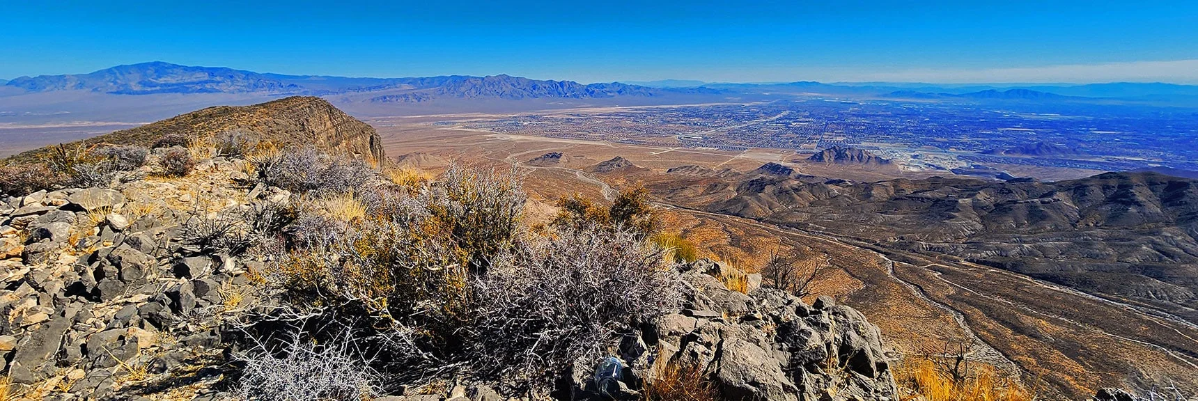 North Vegas Valley. Frenchman Mt. Coming into View (left). | Harris Springs Canyon Ridgeline | La Madre Mountains Wilderness, Nevada