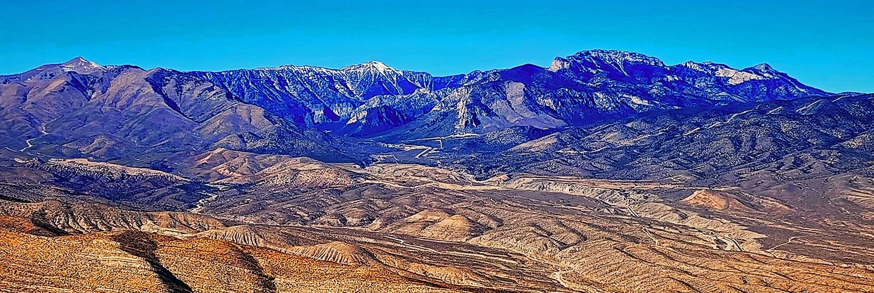 Mt. Charleston Wilderness Enlarged: Griffith, Charleston, Mummy, Fletcher Peaks | Harris Springs Canyon Ridgeline | La Madre Mountains Wilderness, Nevada
