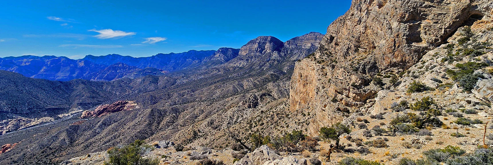 View Across NW Summit Cliffs to La Madre & Wilson Ridgelines | Damsel Peak End-To-End | Brownstone Basin, Nevada