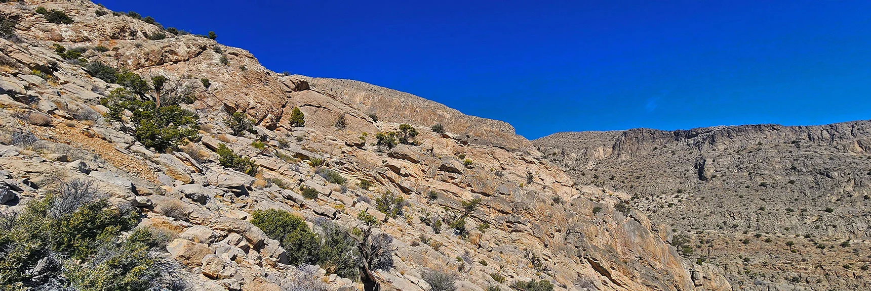 View Up SE Slope from Midway. Note Successive Layer Ledges to Cross | Damsel Peak End-To-End | Brownstone Basin, Nevada