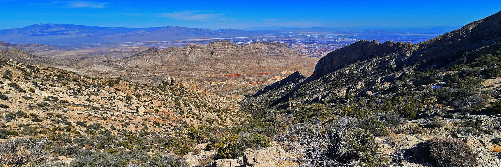 East to Gottlieb Peak & Ridge Below; Vegas Valley, Gass Peak Beyond | Damsel Peak End-To-End | Brownstone Basin, Nevada