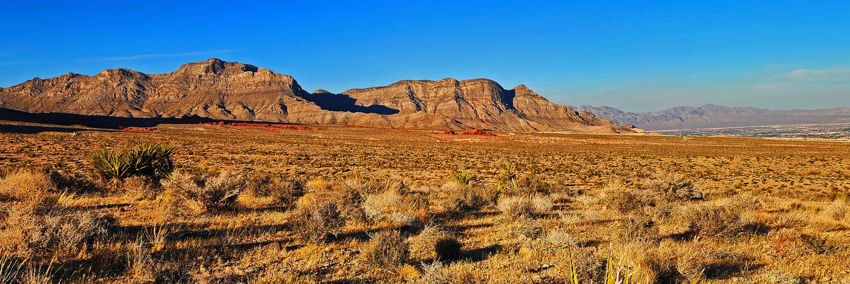 View Back Across Brownstone Basin Toward Summerlin Ridge (right), Damsel Peak (left). | Damsel Peak End-To-End | Brownstone Basin, Nevada