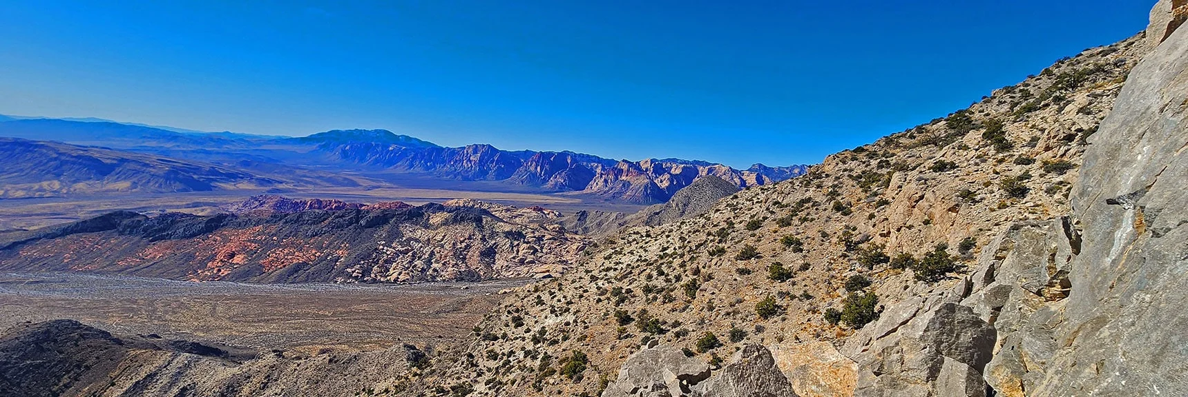 Cliffed Out at Outer Edge of SE Pinnacle. Terrain Beyond to SE Summit Looks Promising. | Damsel Peak Southeastern Pinnacle Loop | La Madre Mountains Wilderness, Nevada