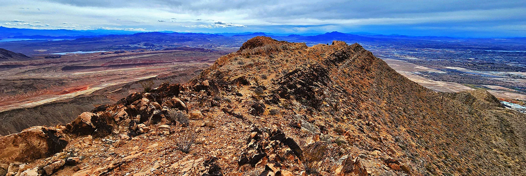 View South Along Upper Ridgeline | Frenchman Mt East Approach Loop | Near Lake Mead National Recreation Area, Nevada