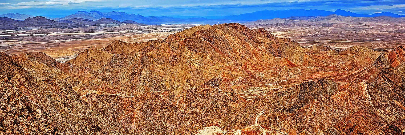 Zoom in on Sunrise Mt. Across Lake Mead Blvd. | Frenchman Mt East Approach Loop | Near Lake Mead National Recreation Area, Nevada