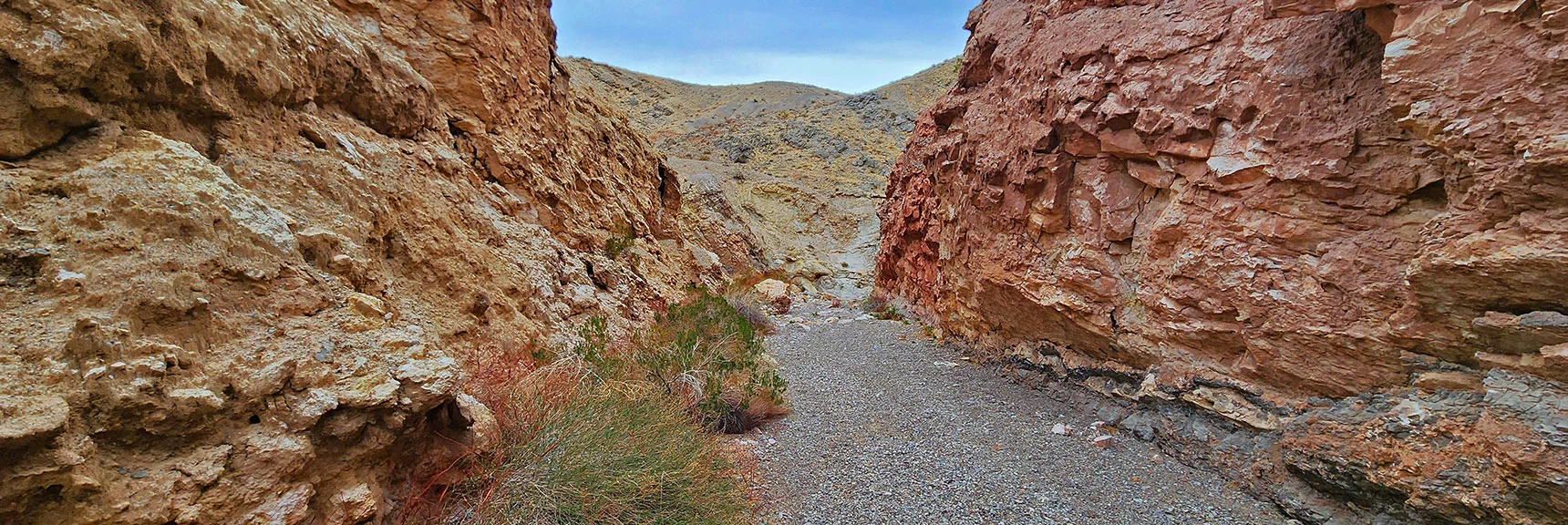 The Red Walls were Formed in Ancient Fresh Water, Brown Walls in Salt Water. | Frenchman Mt East Approach Loop | Near Lake Mead National Recreation Area, Nevada