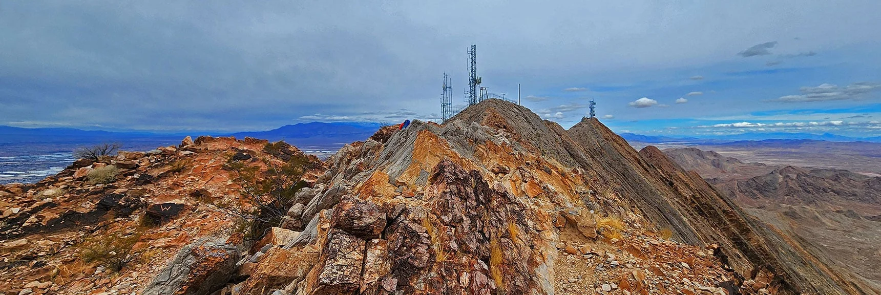 Arrival on Frenchman Mt. Upper Ridgeline Looking North Toward Towers | Frenchman Mt East Approach Loop | Near Lake Mead National Recreation Area, Nevada