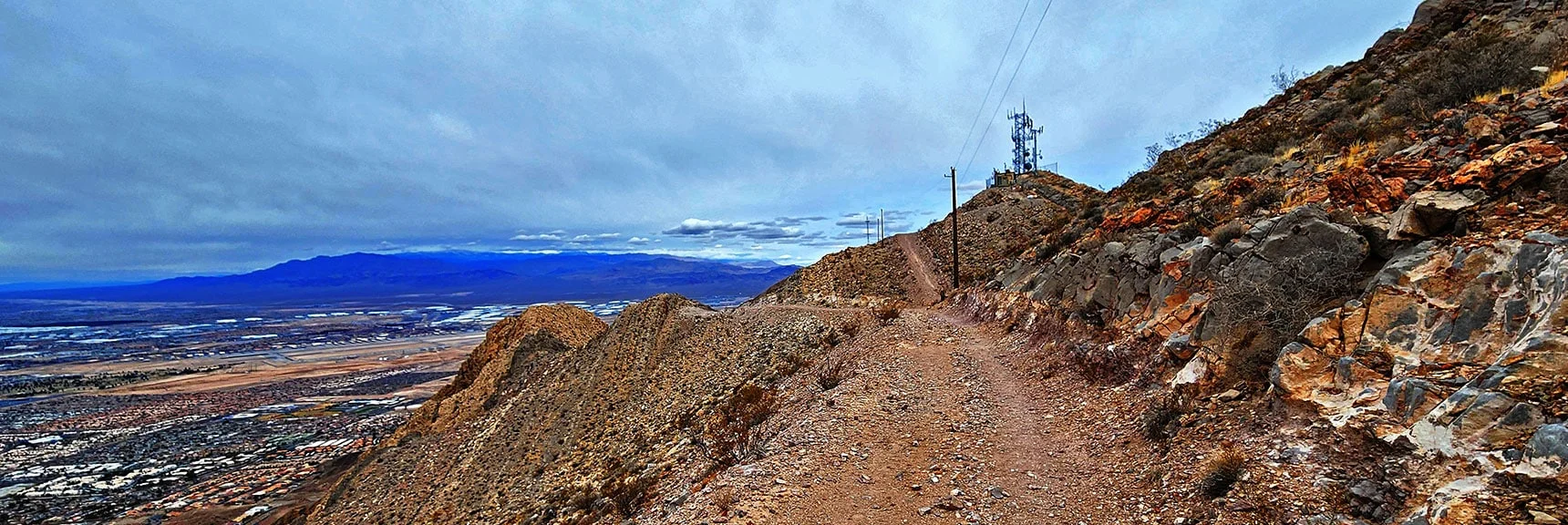 Arrival on Maintenance Road and Main Hiking Trail from Lake Mead Blvd. | Frenchman Mt East Approach Loop | Near Lake Mead National Recreation Area, Nevada