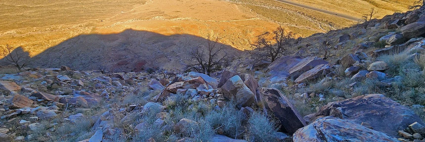 Closing in on East Road at Base of South Peak. | Hollow Rock & South Peaks Loop | Rainbow Mts. Wilderness, Nevada