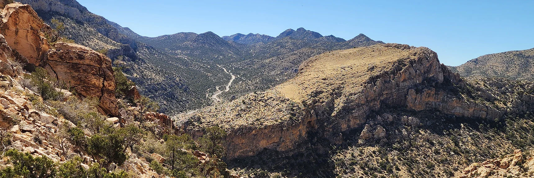 "South of South" Peak (actually West!) from Canyon Summit Saddle. | Hollow Rock & South Peaks Loop | Rainbow Mts. Wilderness, Nevada
