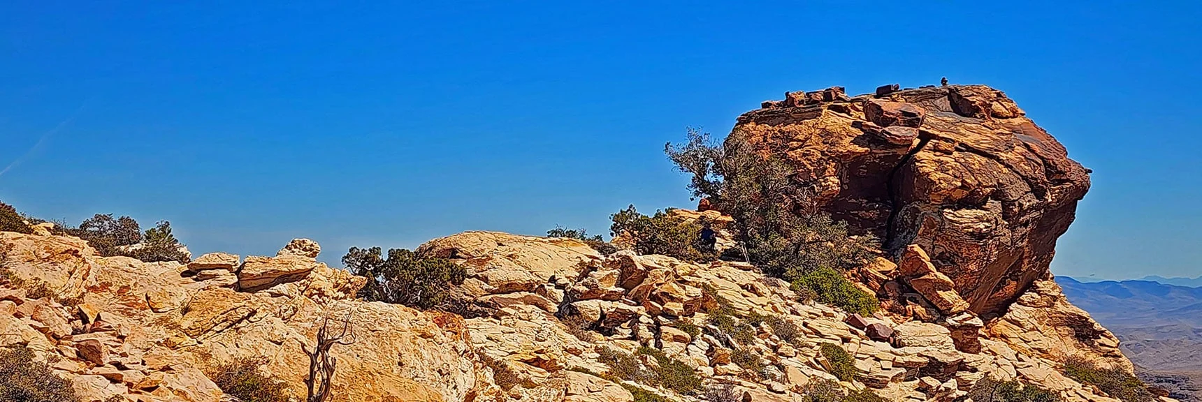We'll Stop at Base of the Class 4 Hollow Rock Summit Boulder. | Hollow Rock & South Peaks Loop | Rainbow Mts. Wilderness, Nevada