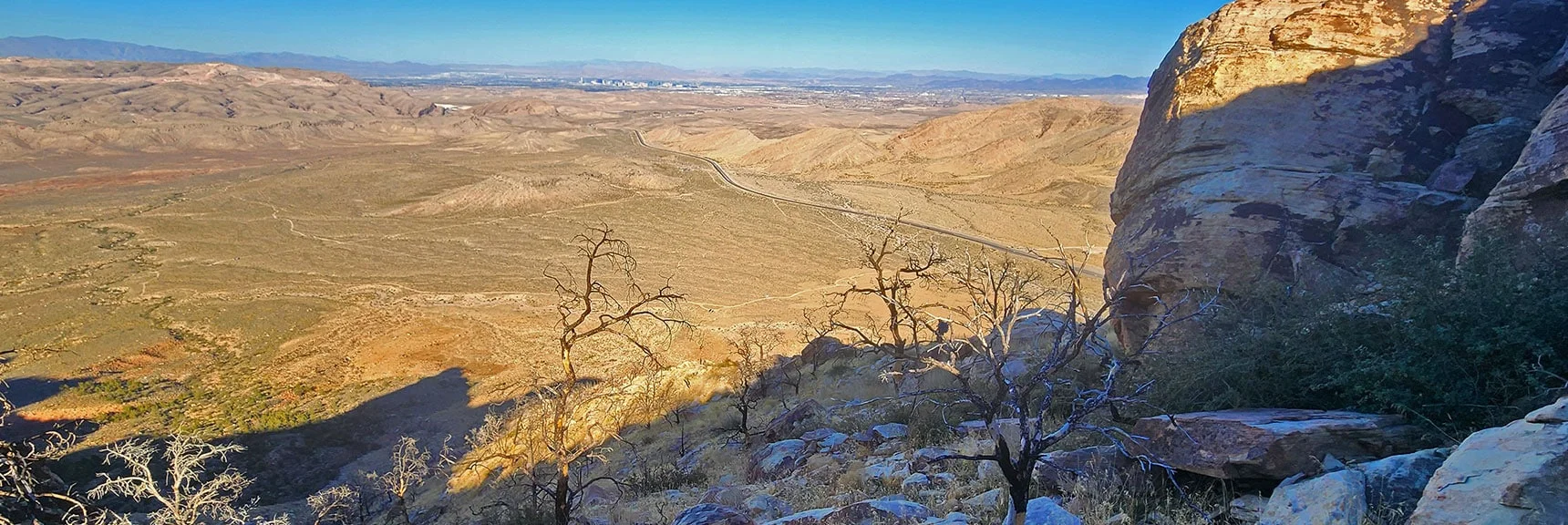 Descending Fairly Gradual Slope to East Road Below. Don't Veer Left! | Hollow Rock & South Peaks Loop | Rainbow Mts. Wilderness, Nevada