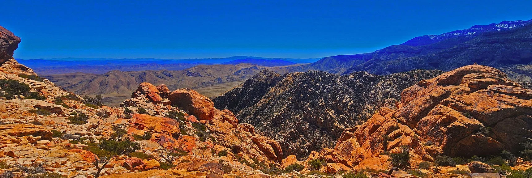 View Across to South Peak's Ridgeline and Canyon Opening | Hollow Rock & South Peaks Loop | Rainbow Mts. Wilderness, Nevada