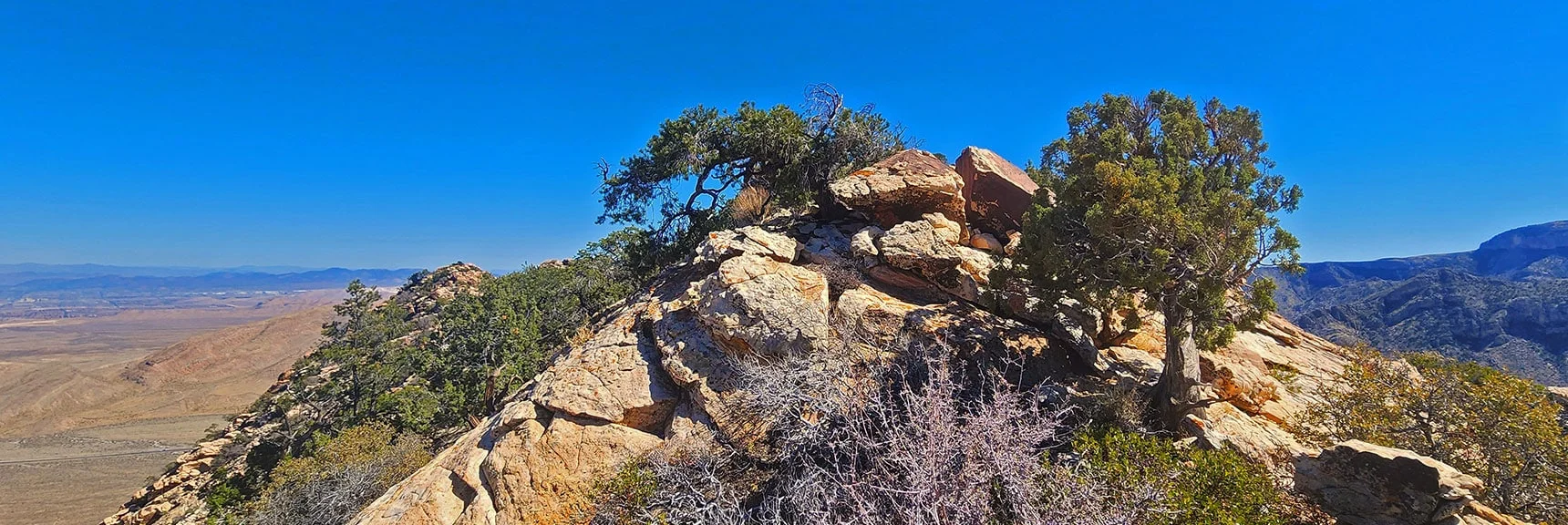 3rd Ridgeline High Point. Will Circle on Left Along a Ramp | Hollow Rock & South Peaks Loop | Rainbow Mts. Wilderness, Nevada