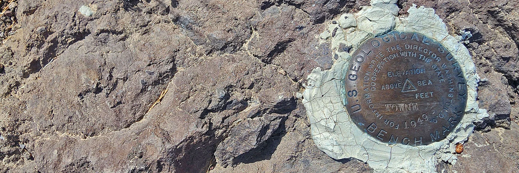 2 Survey Markers on Towne Peak. This is First, 1949. | CIA Plane Crash in 1952 | Panamint Mountains | Death Valley, CA