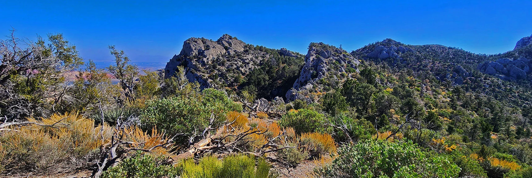 South Loop Route Viewed from Wilson Ridgeline | Switchback Spring Loops Intro | La Madre Mountains Wilderness, Nevada