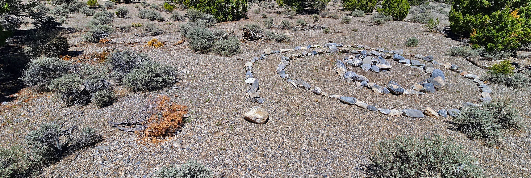 On Blue Tree Loop: Stone Design is Medieval Meditation Labrinth. | Rocky Gorge Loop Trail | Sawmill Trailhead Area | Lee Canyon, Nevada