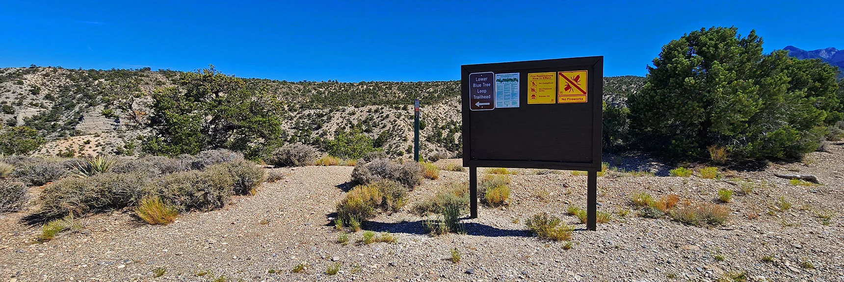 Lower Trailhead for Shorter Rocky Gorge Loop. Across Lee Canyon Rd from Blue Tree Rd. | Rocky Gorge Loop Trail | Sawmill Trailhead Area | Lee Canyon, Nevada