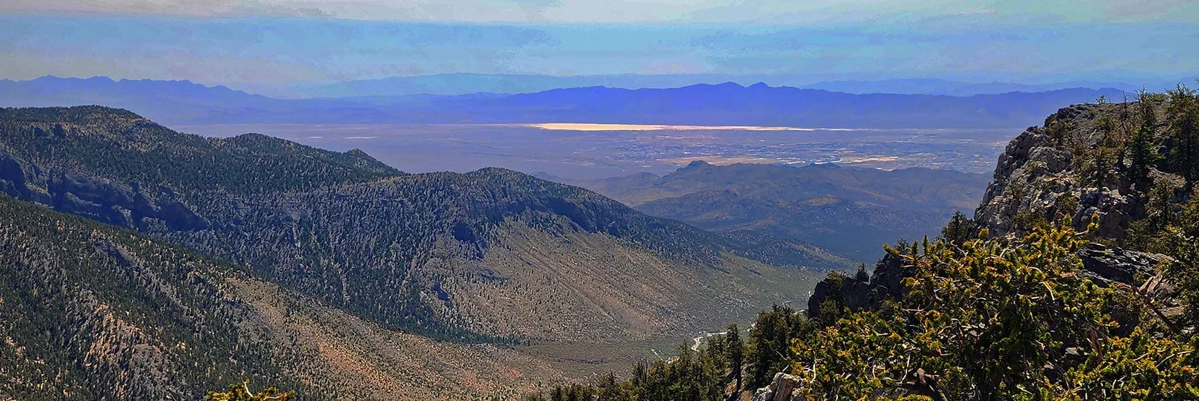 Amargosa Valley & Pahrump Beyond Wallace Canyon's Opening | Amargosa Overlook | Mt. Charleston Wilderness | Spring Mountains, Nevada