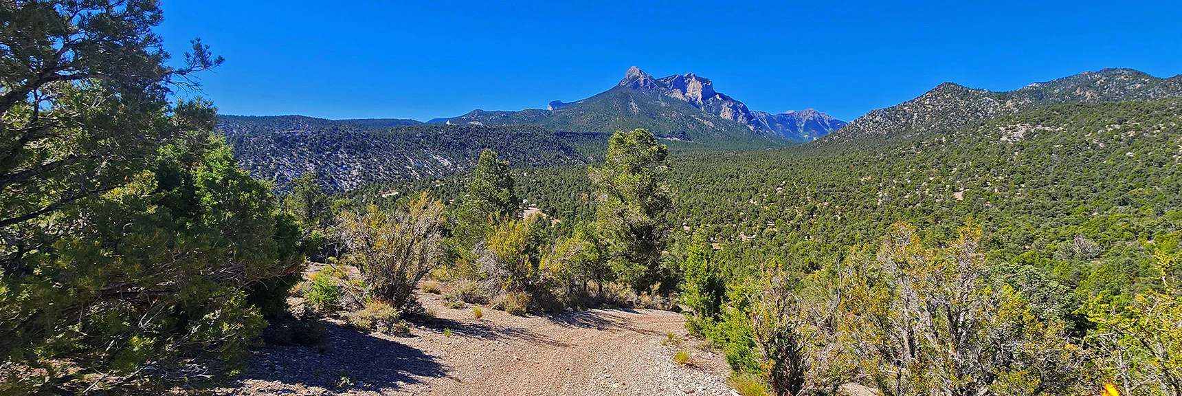 Mummy's Head from the Blue Tree Loop Fire Road, Continuing East Descent, | Blue Tree Loop | Sawmill Trailhead | Lee Canyon, Nevada