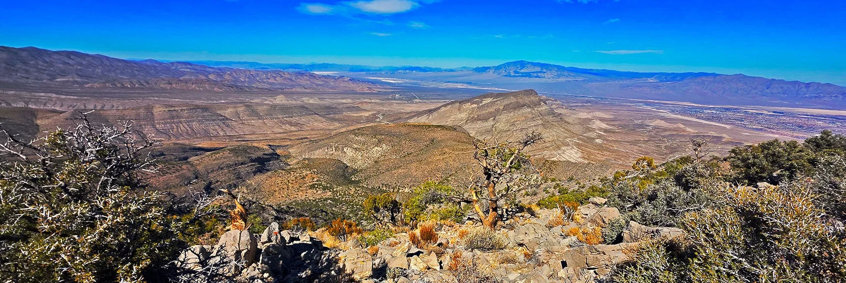 Now Descending Slopes Back Toward Starting Point. Weave Right, Left Down Ridgeline. | East La Madre Peak | La Madre Mountains Wilderness, Nevada