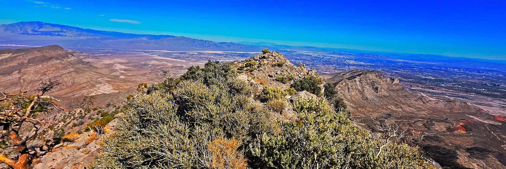 Vegas Metro Area To the East Beyond Summit Block | East La Madre Peak | La Madre Mountains Wilderness, Nevada