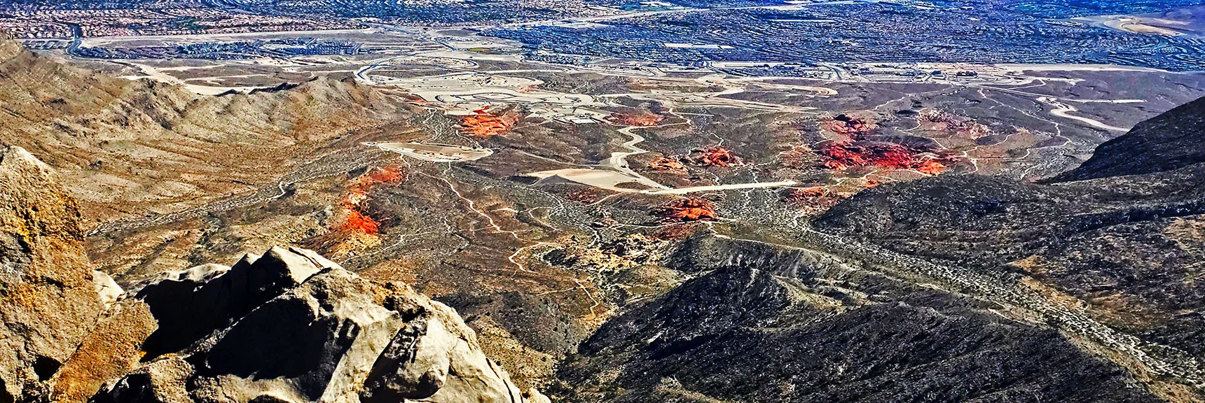 Larger View of Little Red Rock. Formations Are Much Larger Than They Appear. | East La Madre Peak | La Madre Mountains Wilderness, Nevada