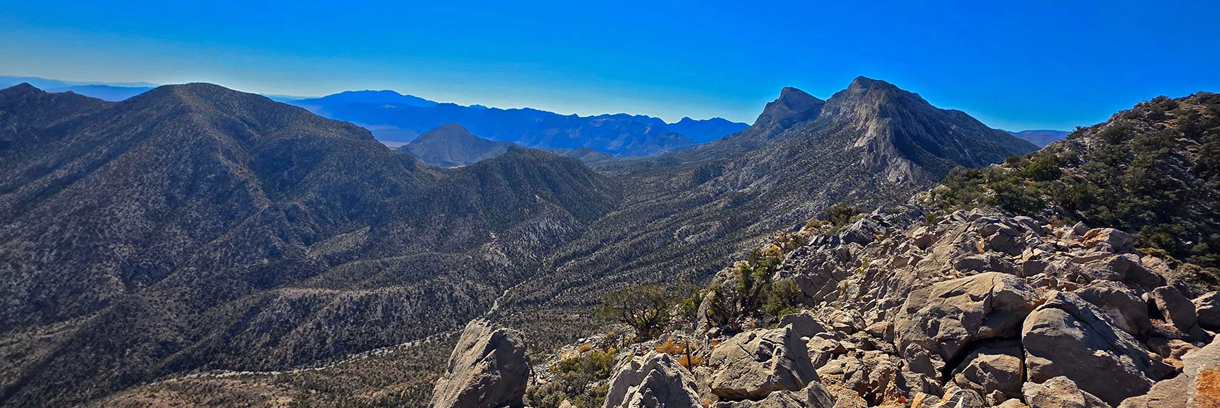 South Side of La Madre Ridgeline. Note Potential Southern Ridgeline Approach | East La Madre Peak | La Madre Mountains Wilderness, Nevada