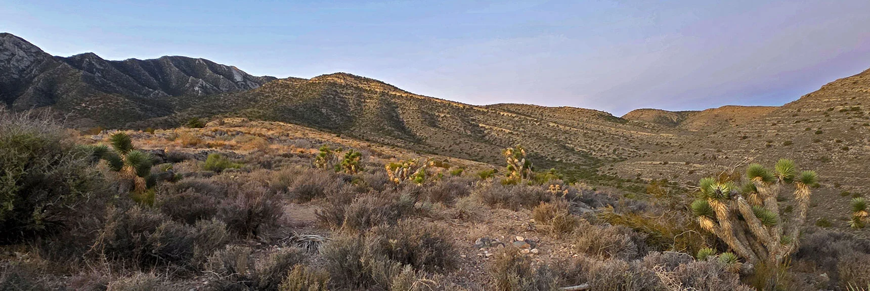 Alternate North Slope Approach (right) Goes to La Madre Mt. Summit | La Madre East Ridge Approaches | La Madre Mountains Wilderness, Nevada