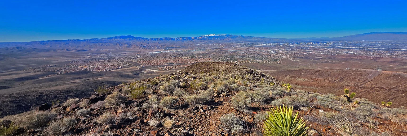 Mid-Ridge View Toward Vegas & Wilderness Beyond. | Black Mountain North Loop | McCullough Hills | Sloan Canyon National Conservation Area, Nevada