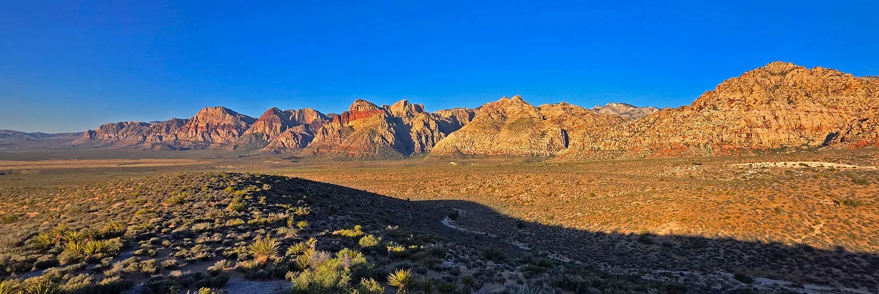 Blue Diamond Hill (R), Red Rock Canyon (Middle), Indecision Peak (L). | Monument Peak Summit | Rainbow Mountain Wilderness, Nevada