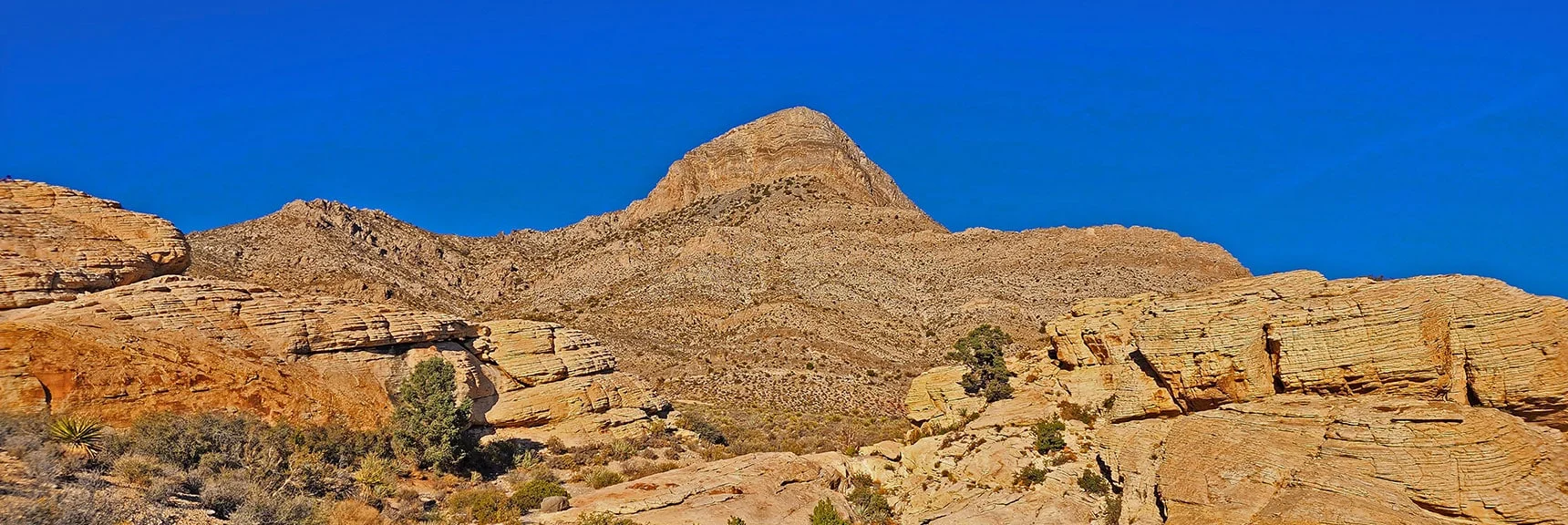 Blue Diamond Hill (R), Red Rock Canyon (Middle), Indecision Peak (L). | Monument Peak Summit | Rainbow Mountain Wilderness, Nevada